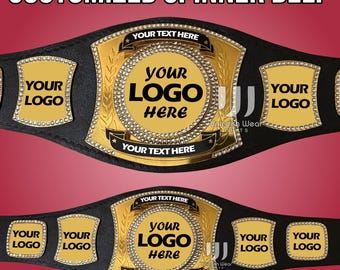 Customized Spinner Wrestling Award Championship Belt - Personalized Logo / Name - Wrestling, MMA and Boxing Title Belt - Adults and Kids