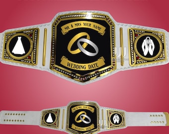 Custom Wedding Championship Belt – Personalized Keepsake Trophy