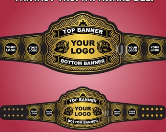 Fantasy League Champion Belt – Custom Logo & Name Trophy Belt for Adults and Kids