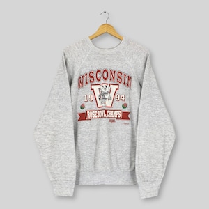 University of Wisconsin Badgers Shirt, Vintage Wisconsin Badgers NCAA Sweatshirt, Wisconsin Badgers Back To Back Champions Sweater