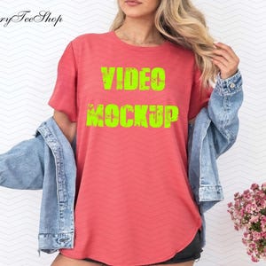 Comfort Colors 1717 T-Shirt Video Mockup – Animated MP4, Instant Download + Free Placement of Your Design (One Time, 1–3 Days)