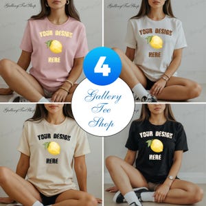 Bella Canvas 3001 シャツ モックアップ バンドル 3001 Tシャツ モックアップ バンドル BC3001 美的シンプル Bella Canvas Tシャツ モックアップ 女性モデル モック
