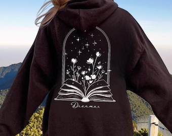 Book Lover Hoodie, Magical Open Book Hoodie, Hoodie Readers, Bookworm Hoodie Gift,Book Flowers Hoodie,Book Hoodie for Teachers or Librarians