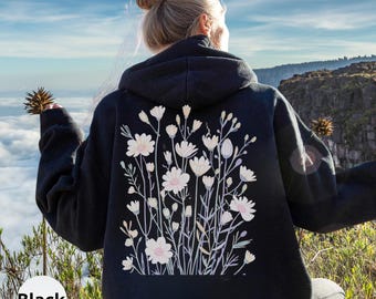 Felpa con fiori selvatici, Felpa botanica, Felpa floreale stile cottagecore, Regalo per amanti della natura, Felpa floreale, Felpa con fiori per la mamma, Felpa boho, Estetica floreale