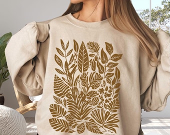 Felpa con fiori selvatici per la mamma, regalo per fioristi, pullover floreale in stile cottagecore per lei, regalo per amanti della natura, felpa floreale da donna, maglietta floreale per la mamma