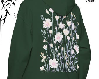 Felpa con fiori selvatici, felpa botanica, pullover floreale stile cottagecore, regalo per amanti della natura, felpa floreale da donna, maglietta floreale per la mamma, 4XL, 5XL