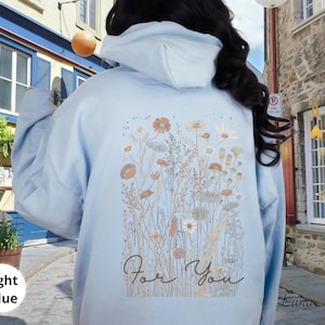 Wildflower Hoodie, Botanical Hoodie, Cottagecore Floral Hoodie, Nature Lover Gift, Floral Hoodie Women, Mom Flower Hoodie, Bohoe Hoodie image 9