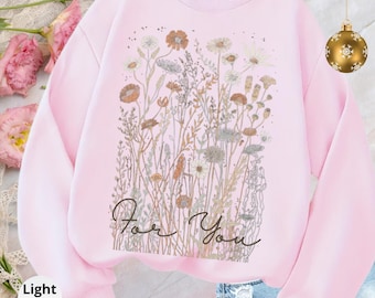 Felpa botanica da donna, regalo per un fiorista, maglietta con fiori per la mamma, pullover floreale Cottagecore, regalo per gli amanti della natura, felpa floreale da donna