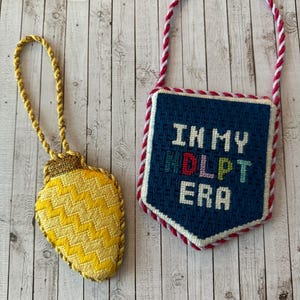 IRREGULAR SHAPE- Needlepoint Hard Back &quot;Cookie&quot; Ornament Finishing Service with Fast Turn Around Time