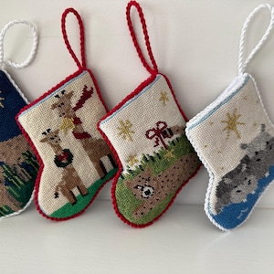 MINI STOCKING- Open Needlepoint Ornament Finishing Service with Fast Turn Around Time