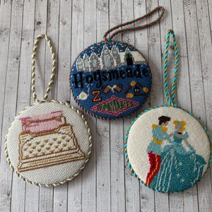 ROUND/OVAL -Needlepoint Hard Back &quot;Cookie&quot; Ornament Finishing Service with Fast Turn Around Time