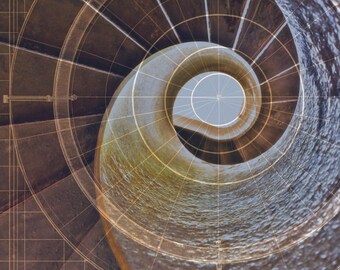 Spiral Staircase Print – Sacred Geometry, Architecture Art (Digital Download)