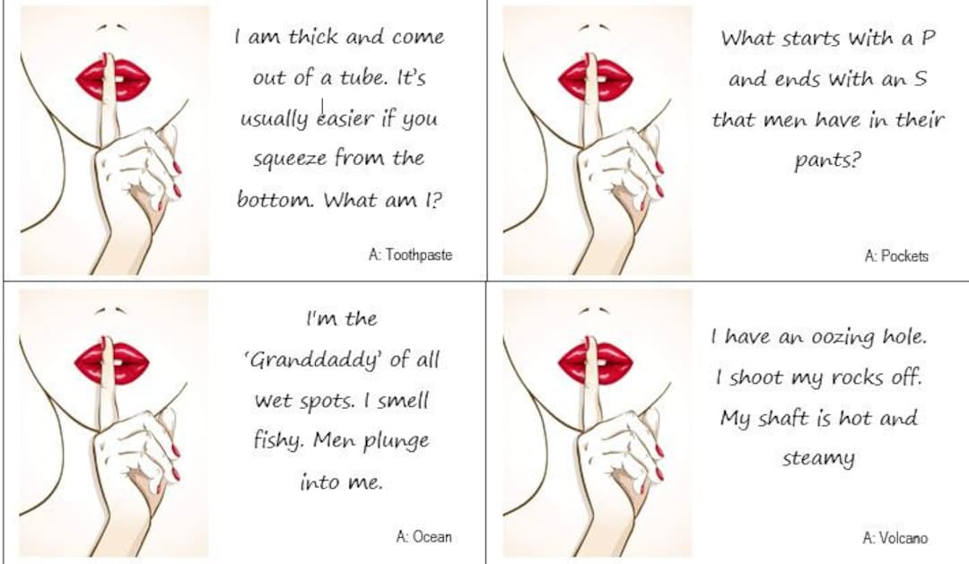 Best Seller Naughty Bridal Shower Game ADULT Dirty Thoughts Printables