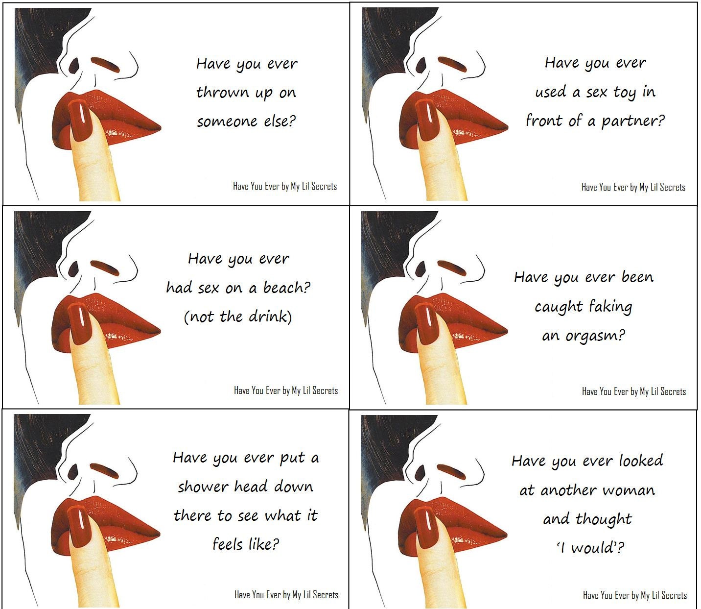 Naughty Bridal Shower Game ADULT Have You Ever Printables INSTANT