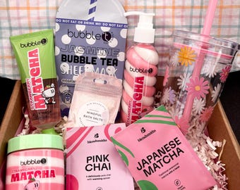 Strawberry Matcha Gift Box: Matcha , Tumbler Cup, Self Care