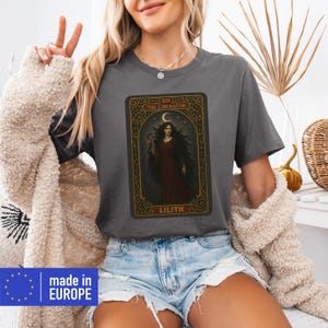 Witchcore Tarot T-shirt, Dark Feminine Occult Shirt, Witchy Wear, Astrology Lilith Graphic Shirt, Gift for Her, Mystical Lovers Gift