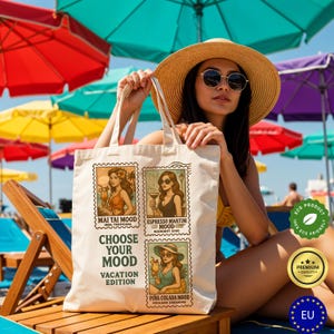Woven tote bag Vacation, Retro Summer Beach Bag, Eco Woven Tote, Beach Bag, Gift for Travelers, Summer Accessory, Gift for her
