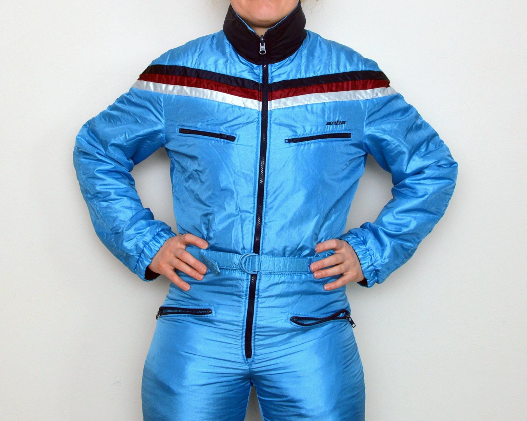 Unisex Vintage Reversible ANBA Ski Suit: 70s/80s Snowsuit Size Men