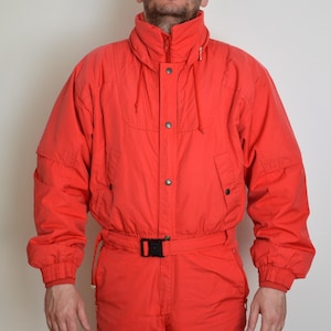 men's retro vintage SKI SUIT by Killy snowsuit size S onesi onepiece 90s pink