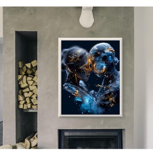 Gemini Zodiac Wall Art – Golden Celestial Twins Digital Print, Mystical Astrology Poster & Air Sign Horoscope Gift for Star Lovers
