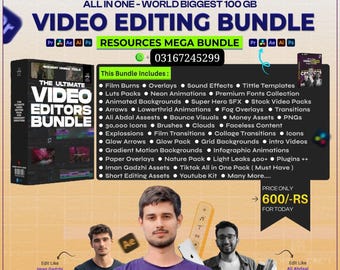 100K+ bewerkingsbundel|Ultimate Creator's Mega Bundle 2025 | Sjablonen, effecten, LUT's, SFX en meer...