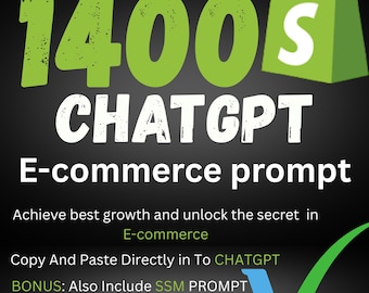 1400+ Ecommerce ChatGPT Prompts: AI Business Growth Bundle (PDF Download)
