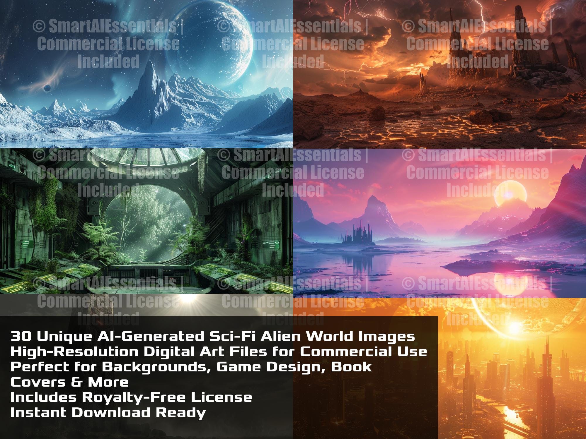 30 AI Sci-fi Alien World Images | Commercial Use | Instant Download ...