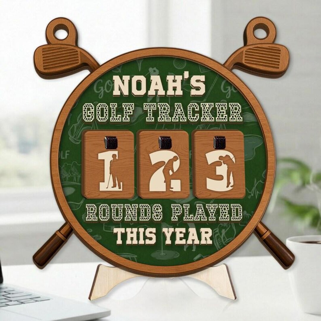 Personalized Golf Rounds Tracker Sign, Custom Golfer Score Display ...