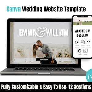 Canva Wedding Website Template, Editable Website Template, RSVP, Save the Date, Custom Wedding Invitation, Digital Invite, Wedding Invite