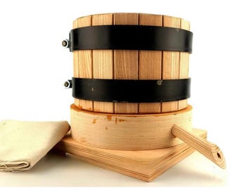 Wooden  Barrel (3L)  for Hydraulic Press | Ash Wood | Cold Press Oil Extraction  Filter Bag