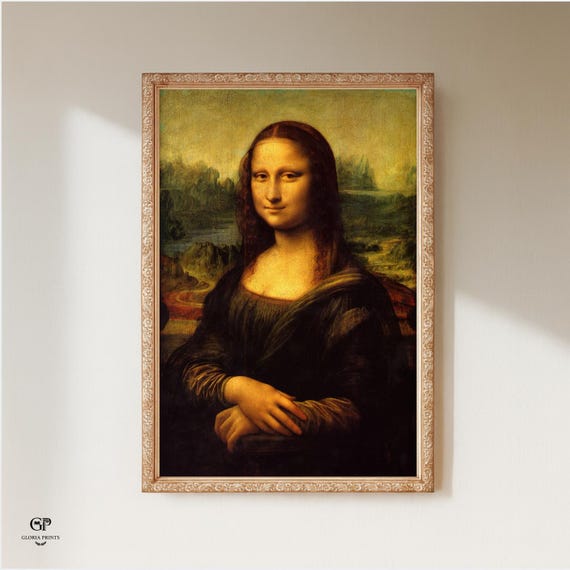 Da Vinci Mona Lisa Renaissance Portrait Print Ready to Hang, Masterpiece Museum Quality Wall Art Decor Gift