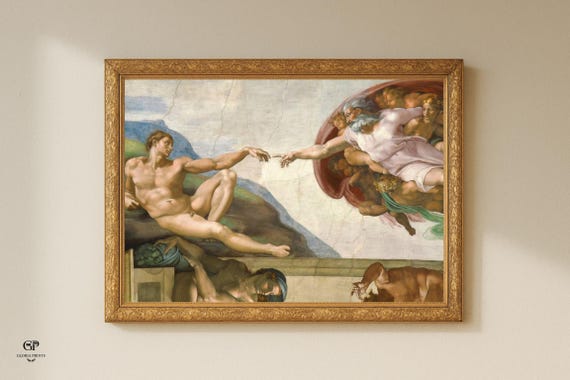 Creation of Adam Print: Michelangelo Renaissance Art