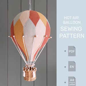Hot Air Balloon Sewing Pattern PDF • Handmade Nursery Decor Pattern with Chevron Cover • Balloon Basket Weaving Tutorial