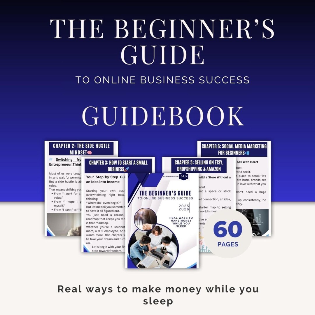 Image showcasing Online Business Startup Guide: Beginner-friendly PDF Ebook - Etsy