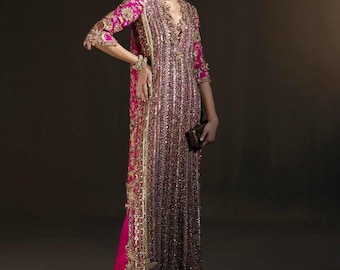 Pakistani formal dress, Bridal suit, Designer Nikkah Engagement Mehndi, Indian salwar kameez wedding outfit
