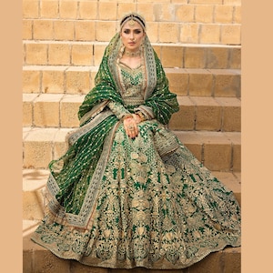 Lehenga Choli de novia india pakistaní personalizada, vestido largo maxi, Anarkali Nikkah Mehndi bordado, atuendo de compromiso para invitada de boda