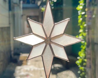 Christmas Star Stained Glass Suncatcher, Star Stained Glass, Christmas Stained Glass, Christmas Suncatcher, Window Hanging Suncatcher