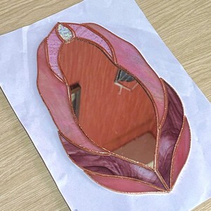 Pink Version Vulva Stained Glass Mirror, Vulva Stained Glass Art, Vulva Art, Stained Glass Suncatcher, Vulva Mirror, Feminine Power, Mirror image 5