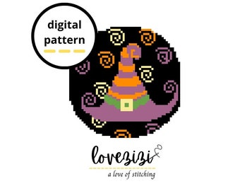 Witches Hat Halloween Cross Stitch Pattern