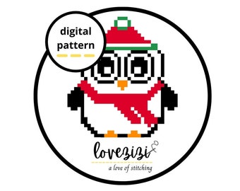Holiday Penguin Cross Stitch Pattern