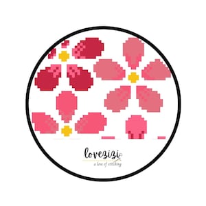 Pink Flowers Cross Stitch Kit