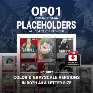 One Piece - Romance Dawn (OP01) PLACEHOLDERS - Platzhalter zum Ausdrucken (Digitaler Download)