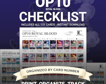 One Piece - Royal Blood (OP10) LISTA COMPLETA - Lista imprimible (Descarga digital)