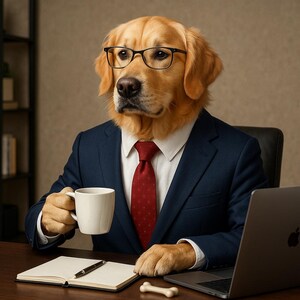 ゴールデンレトリバーのポスター – 面白い犬のウォールアート（印刷可能） – ペット愛好家へのギフト – オフィスやコーヒーバーの装飾 – デジタルダウンロード