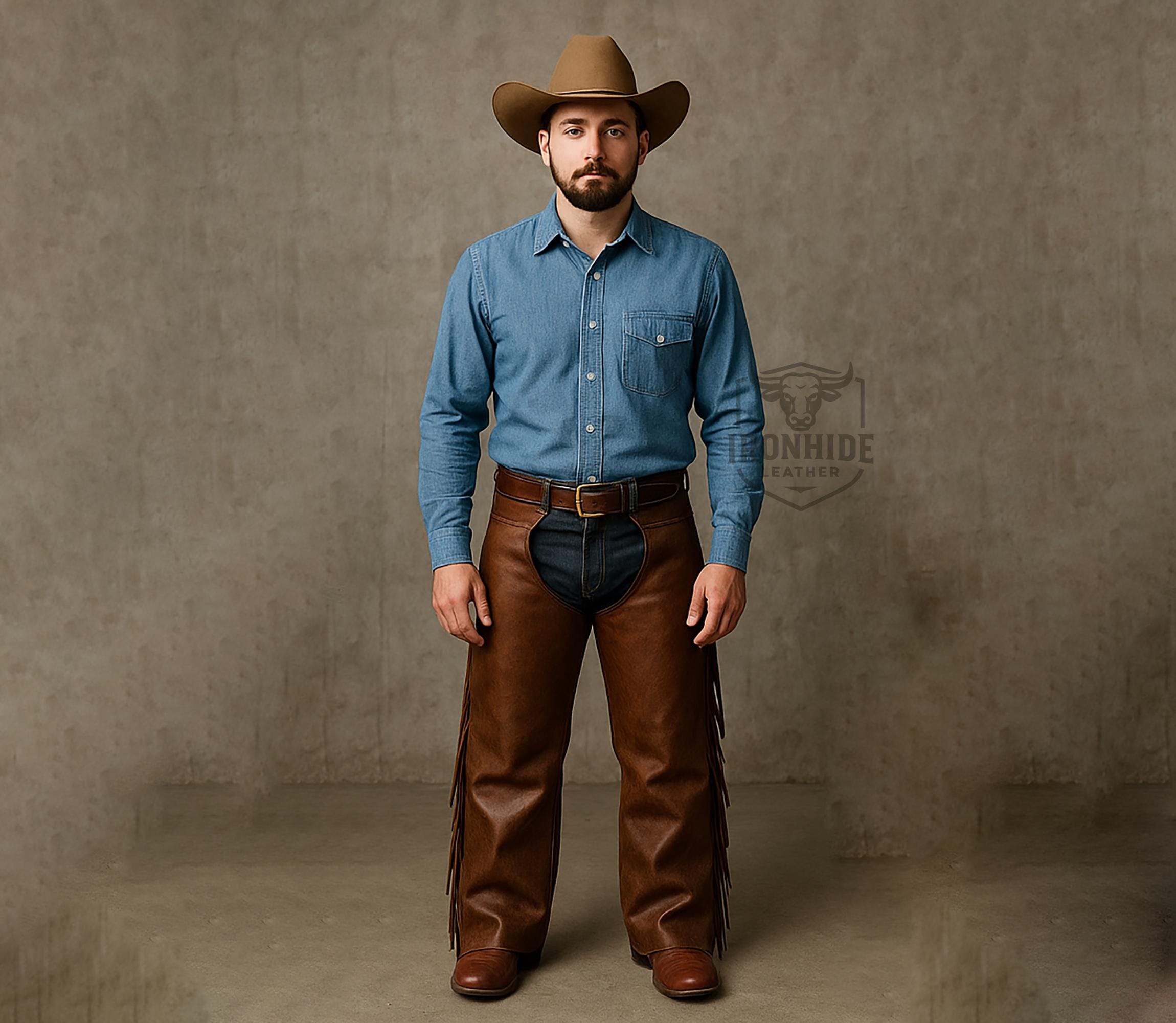 Chaps western en cuir fait sur mesure pour hommes, femmes, enfants, unisexe, fait à la main, motif floral joug (grand