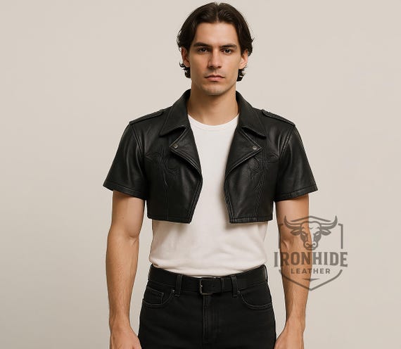 peoplestyle Collar Short Leather Jacket PEOPLESTYLE レザー