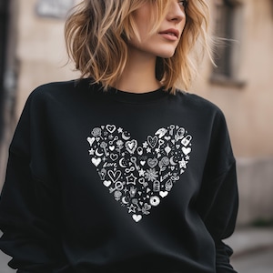 Heart Connection Energy – Cozy Sweatshirt – Love Inspired Sweater – Swiss Design – Meaningful Daily Reminder Gift