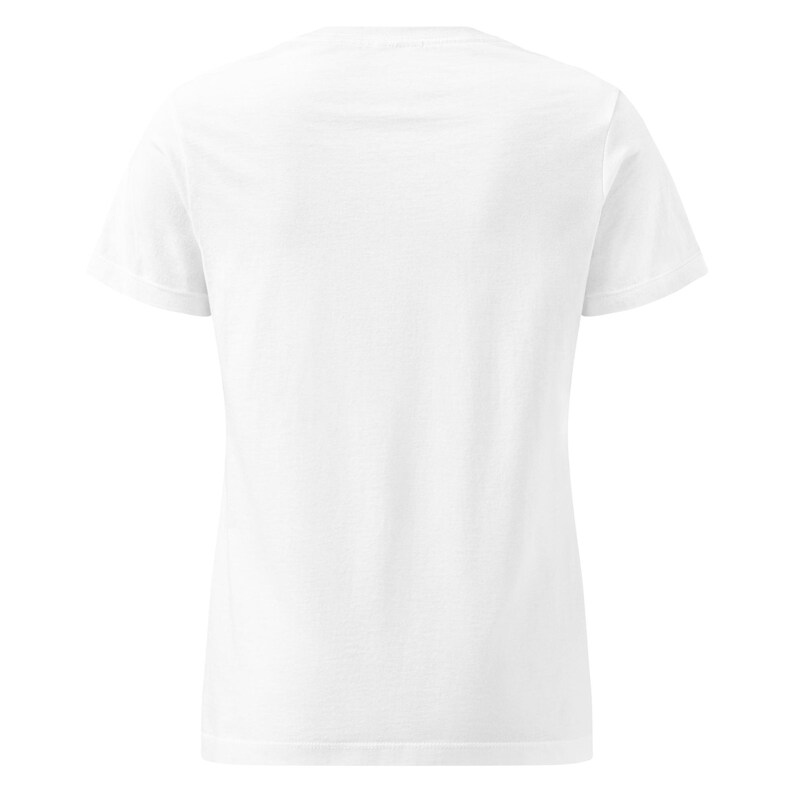 "Back view of white spiritual aesthetic t-shirt – plain design, no print on the back – soft unisex cotton tee shown flat"