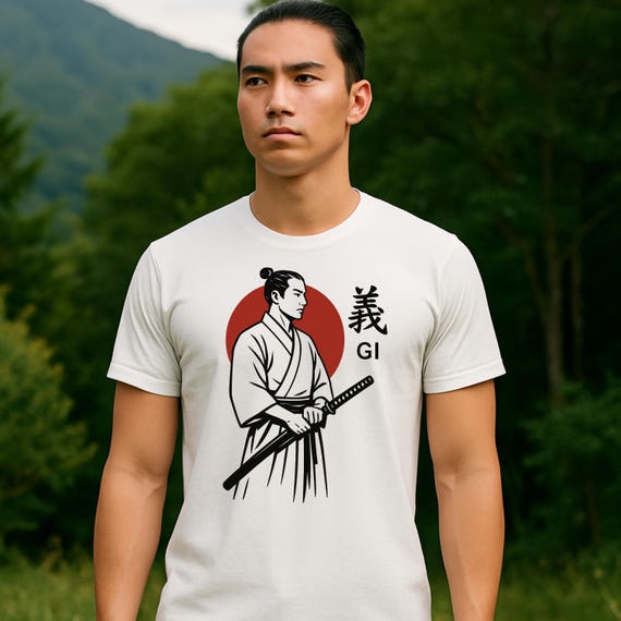 Samurai Bushido T-Shirt: Japanese Warrior Calligraphy Art