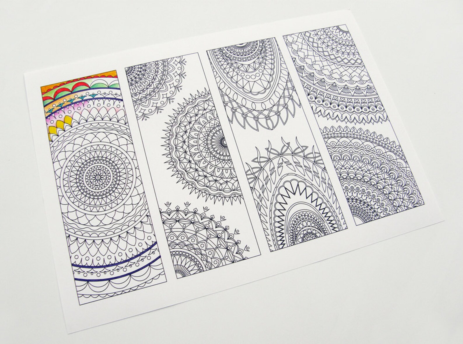 Tribal Bookmarks Coloring Page Abstract Mandala Design Etsy